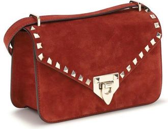 Valentino Garavani Womens Multicolor Suede Leather Shoulder Bag