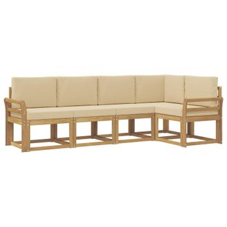 vidaXL Conjunto De Sof&aacute;s De Exterior Con Coj&iacute;n 5 Pcs Y Beige Vidaxl