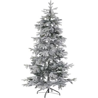 Beliani Beliani - Rbol De Navidad Artificial Blanco Nieve Sint&eacute;tica 180 Cm Ramas Con Bisagras Festividad Tomichi