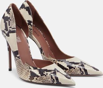 PARIS TEXAS Vera snake-effect leather pumps