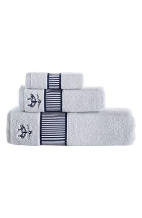 Brooks Brothers Fancy Border Turkish Cotton 3-Piece Towel Set in Silver at Nordstrom Rack