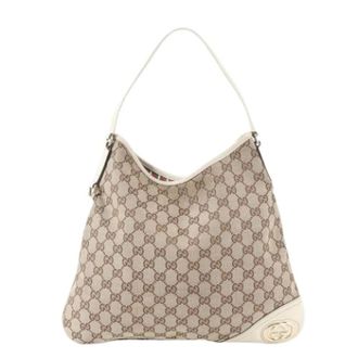 Gucci Pre-owned Shoulder Bags, female, Beige, Size: ONE SIZE Pre-owned GG Canvas Shoulder Bag