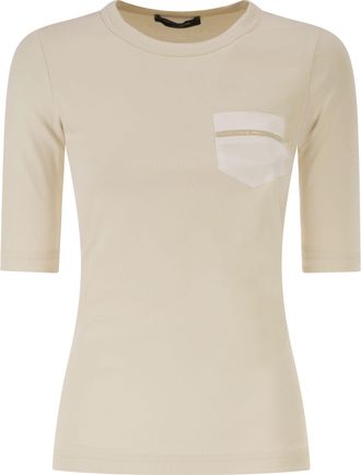 Fabiana Filippi Stretch-Baumwoll-T-Shirt mit eleganter Tasche