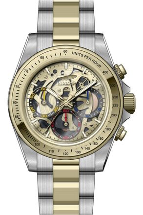 Invicta Speedway 50276 Herenhorloge - Quartz Uurwerk - Roestvrij Staal met Gouden Wijzerplaat - 39 mm
