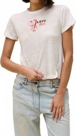 Daydreamer Love Sick Heart Burnout Vintage Tee In White