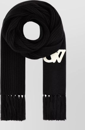 Off-white virgin wool scarf