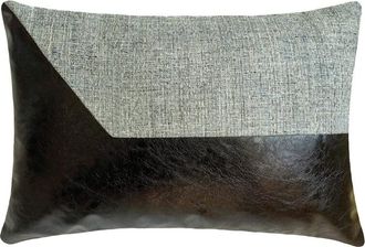 OEM Funda De Almohada Lumbar Negra De 30 X 66 Cm, Con Textura De Piel Sint&eacute;tica Y Yute, Estampado De Retazos, Decoraci&oacute;n Moderna Para Halloween - Rhiannon