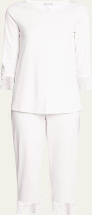 Hanro Moments Lace-Trim Cropped Pajama Set