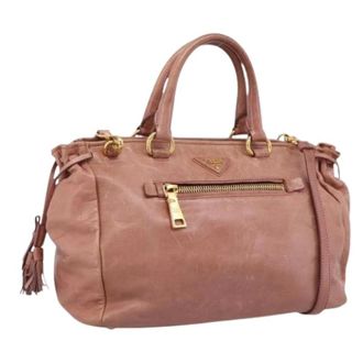 Prada Pre-owned Vintage Hand Bag - Dames - Pre-owned - Roze - Maat: ONE Size Leer