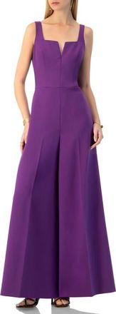Ivonne Wide-Leg Jumpsuit with Classic Strap and Squared Neck in Purple at Nordstrom, Size 14