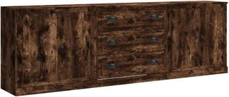 vidaXL Sideboards 3 pcs Smoked Oak Engineered Wood Vidaxl