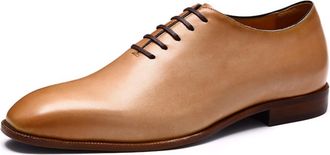 Generic Mens Pointed Toe Faux Leather Wedding Dress Shoes Low Block Heel Formal Shoes Lace Up Casual Shoe,Yellow,8.5 UK