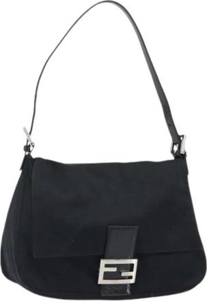Fendi Pre-owned Vintage Schoudertas - Dames - Vintage Schoudertas - Zwart - ONE Size - Katoen - Vintage