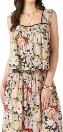 Dex Clothing Pintuck Detail Button Up Tank Top In Vintage Rose