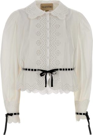 Valentino Garavani Womens White Poplin Shirt Cotton - Size EU 36 (Womens)