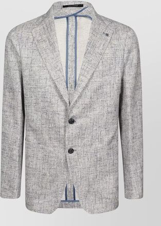 Tagliatore textured blazer notch lapel buttoned cuffs