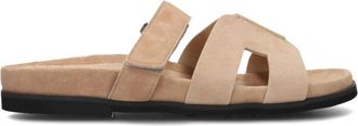Lina Locchi Beige Su&egrave;de Slipper Sue H Stijl - Dames - Sandalen - Beige - 41 EU - Su&egrave;de - Schoenen