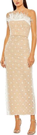 Mac Duggal Strapless Embellished Midi Dress
