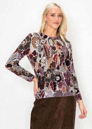 YAL New York Autumn Floral Knit Sweater