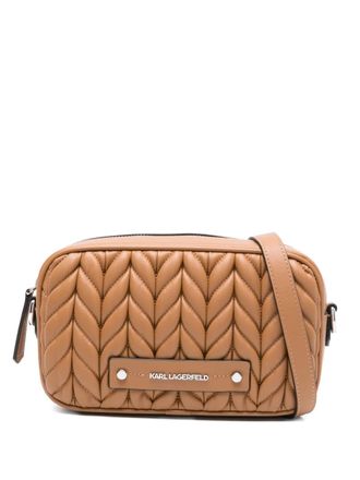 Karl Lagerfeld K/Weave quilted crossbody bag - Brown