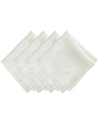 Elrene Set Of 4 Poinsettia Elegance Jacquard Holiday Napkins