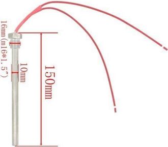 OEM Enchufes De Encendido De 220 V, 300 W Y 350 W Para Estufas De Pellets - Di&aacute;metro 10 Mm - Longitud 140, 150 Y 170 Mm (rosca M16 X 1,5 Mm, Longitud 150 