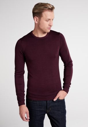 Eterna Strickpullover ETERNA, Herren, Gr. L, bordeaux, 100% Schurwolle, eng, Pullover Strickpullover