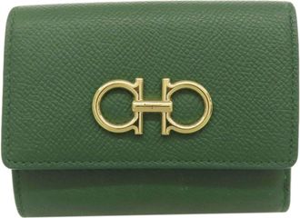 Ferragamo Gancini Leather Wallet (Bi-Fold) (Pre-Owned)