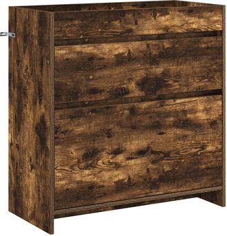 vidaXL Gabinete De Ba&ntilde;o Debajo Del Lavabo Roble Ahumado Vidaxl