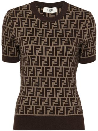 Fendi Ff Short Sleeved Cotton Jumper