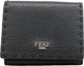 Fendi Black Leather Wallet (Tri-Fold) (Pre-Owned)