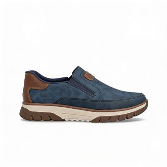 Rieker Stan Mens Slip-on Trainers Blue - Size 10.5 Wide Fit (UK Shoe)