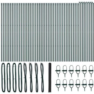 vidaXL Vidaxl - Reja Con Postes Gris 1.6 X 100 M Acero Recubierto De Pvc