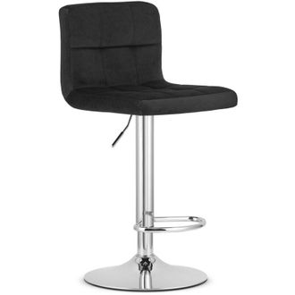 OEM Taburete Prot - Terciopelo Negro / Base Cromada