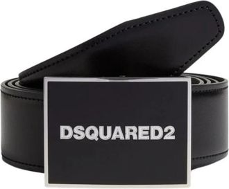 Dsquared2 Double Buckle Gift Box Belt - Heren - Riemen - Zwart - ONE Size - Leer - Accessoires