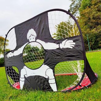 OEM Porter&iacute;a De F&uacute;tbol Emergente 2 En 1: Porter&iacute;a De F&uacute;tbol En Un Lado, Objetivo De Tiro Integrado En La Porter&iacute;a En El Otro, Bolsa De Transporte Incluida