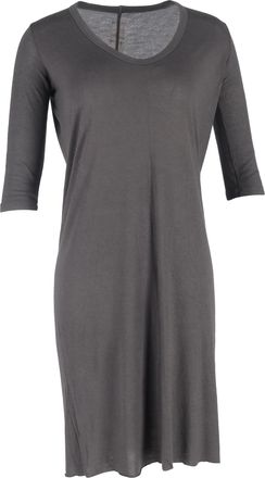 Rick Owens mini-jurk met ronde hals in grijs katoen