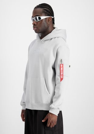 Alpha Industries Hoodie ALPHA INDUSTRIES Metal Plate Hoodie, Herren, Gr. XXL, grau (pastel grau), Obermaterial: 80% Baumwolle, 20% Polyester, regular fit, Sweatshirts 