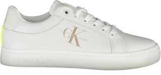 Calvin Klein Leren Sneaker - Dames - Sneakers - Wit - 39 EU - Leer - Schoenen