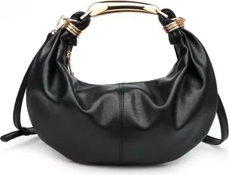 Urban Expression Womens Carrie Vegan Leather Crossbody Bag In Black Gold