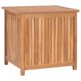 Berkfield Home Garden Storage Box 60x50x58 cm Solid Teak Wood in Brown | Size: 60 x 50 x 58 cm