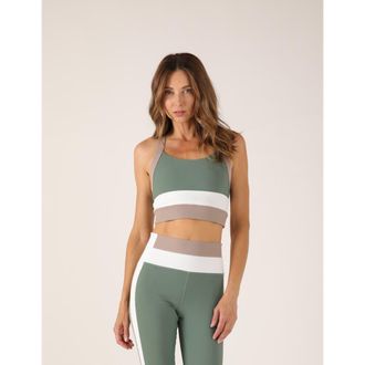 Glyder Arabesque Bra in Smoky Basil/latte/white at Nordstrom, Size X-Small