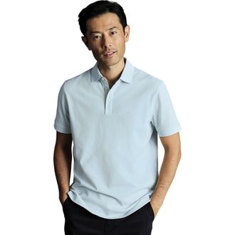 CHARLES TYRWHITT Solid Short Sleeve Cotton Tyrwhitt Pique Polo in Ice Blue at Nordstrom, Size Xx-Large