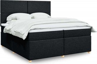 vidaXL Vidaxl - Cama Box Spring Con Colch&oacute;n Tela Negro 200x200 Cm