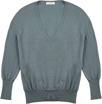 Zanone V-neck sweater - women - Virgin Wool/Polyamide - 38 - Blue