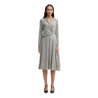 Joseph Ribkoff V-halswikkeljurk - Dames - Jurken - Grijs - Maat: XS Spandex