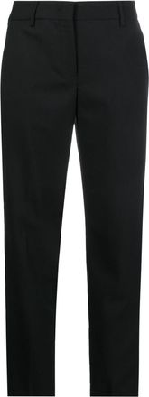 Paul Smith tailored-cut tapered-leg trousers - women - Wool/Cotton/Cupro - 42 - Black