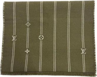 Louis Vuitton Pre-owned Stole - Heren - Vintage Accessoires - Groen - ONE Size - Wol - Vintage
