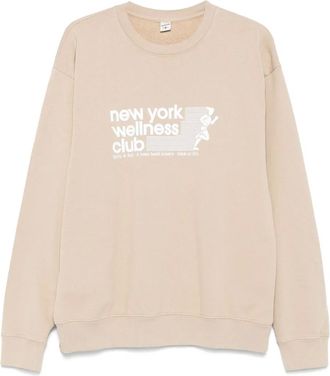Sporty & Rich Felpa USA Wellness Club con girocollo - Toni neutri