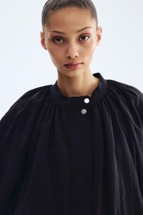 H&M Balloon-sleeved modal jacket in Black at Nordstrom, Size X-Small